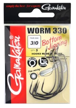 Gamakatsu Worm 330 Bottom Jigging Hooks Size 5/0 6 Gamakatsu Worm 330 Bottom Jigging Hooks Size 5/0 -Viswinkel 1a9d11432596e9bd