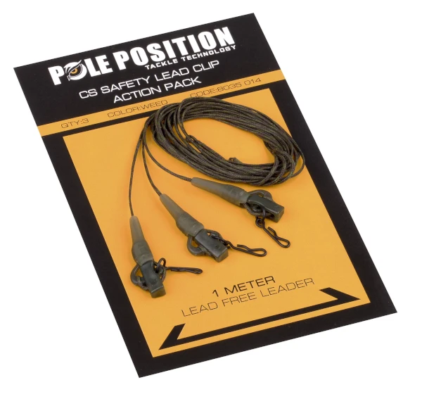 Pole Position CS Leadclip + Leader Action Pack Weed 45lb 1m (3pcs) 6 Pole Position CS Leadclip + Leader Action Pack Weed 45lb 1m (3pcs) - Afbeelding 6