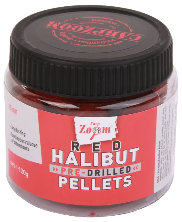 Carp Zoom Pre-Drilled Red Halibut Pellets, 8mm, 120g 2 Carp Zoom Pre-Drilled Red Halibut Pellets, 8mm, 120g - Afbeelding 2