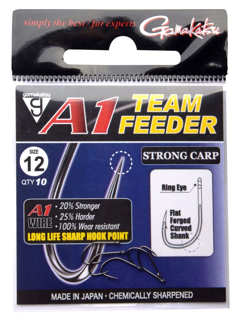Gamakatsu A1 Team Feeder Hooks Strong Carp (10pcs) Size 10 1 Gamakatsu A1 Team Feeder Hooks Strong Carp (10pcs) Size 10
