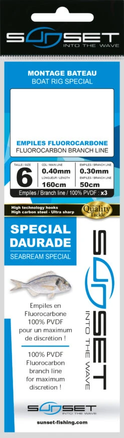 Sunset BDL Boat RS Competition Special Seabream Fluorocarbon Rig 0,40mm Size 4