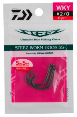 Daiwa Steez Worm Hook SS WKY Roofvis Haak #2/0 6 Stuks