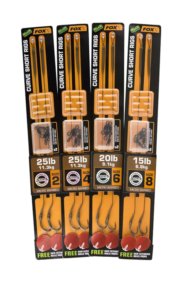 Fox Edges Armapoint Curve Short Rigs 20lb Size 6 Micro Barbed Gravelly Brown 2ps 1 Fox Edges Armapoint Curve Short Rigs 20lb Size 6 Micro Barbed Gravelly Brown 2ps